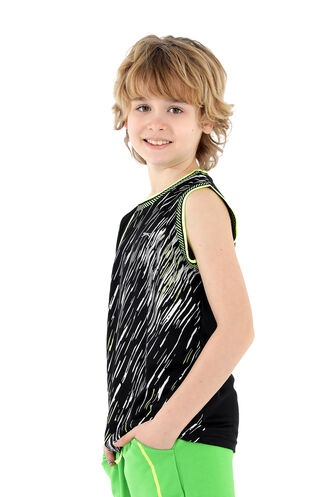 Slazenger - Slazenger DAFINA Erkek Çocuk Kolsuz T-Shirt Siyah - Sarı