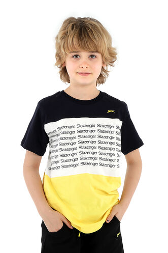 Slazenger - Slazenger PARS Erkek Çocuk Kısa Kollu T-Shirt Beyaz - Lacivert