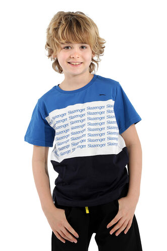 Slazenger - Slazenger PARS Erkek Çocuk Kısa Kollu T-Shirt Saks Mavi