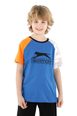 Slazenger - Slazenger PARVEEN Erkek Çocuk Kısa Kollu T-Shirt Saks Mavi