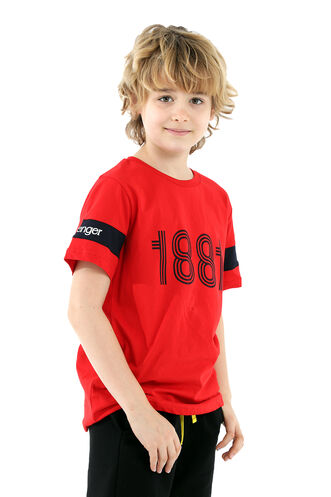Slazenger - Slazenger PASSANG Erkek Çocuk Kısa Kollu T-Shirt Kırmızı