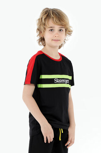 Slazenger - Slazenger PAT Erkek Çocuk Kısa Kollu T-Shirt Siyah