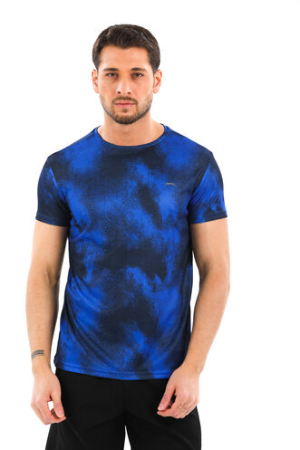 Slazenger - Slazenger RADZIM Erkek Kısa Kollu T-Shirt Saks Mavi - Siyah