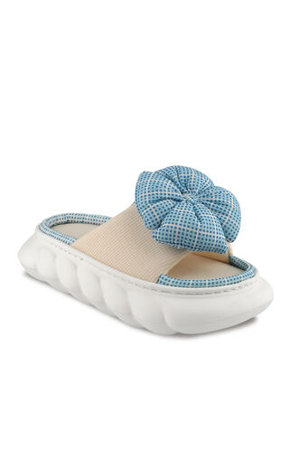 ESEM EA22SK028 Women's Slippers Beige - Blue - Thumbnail