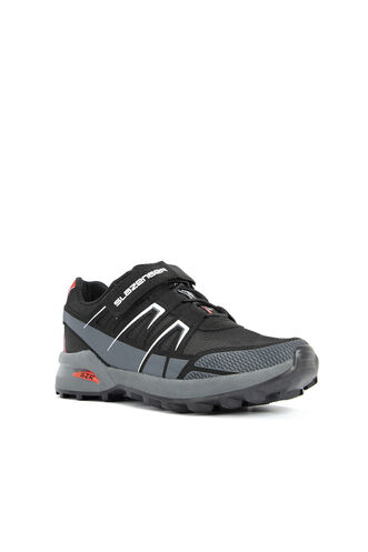 Slazenger ADITYA IN Sneaker Unisex Çocuk Ayakkabı Siyah - Koyu Gri - Thumbnail