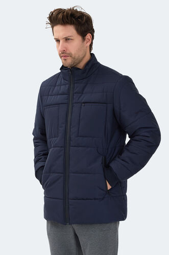 Slazenger BALDWING Erkek Dik Yaka Fermuarlı Lacivert Mont & Kaban - Thumbnail