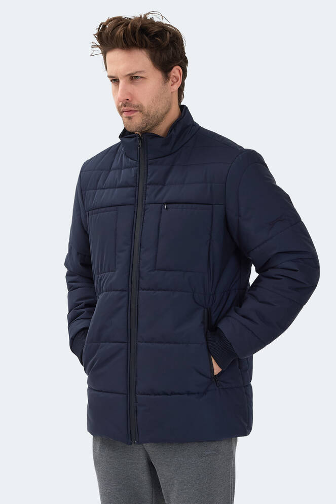 Slazenger BALDWING Erkek Dik Yaka Fermuarlı Lacivert Mont & Kaban
