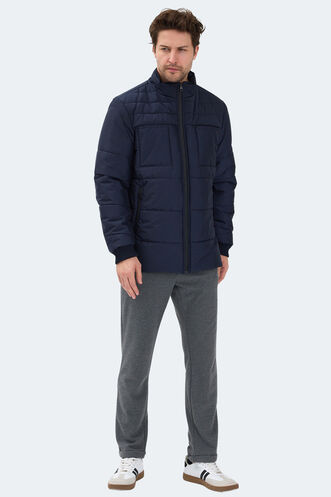 Slazenger BALDWING Erkek Dik Yaka Fermuarlı Lacivert Mont & Kaban - Thumbnail