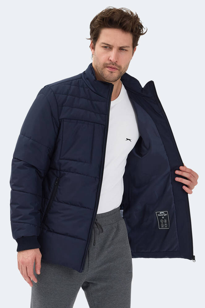 Slazenger BALDWING Erkek Dik Yaka Fermuarlı Lacivert Mont & Kaban