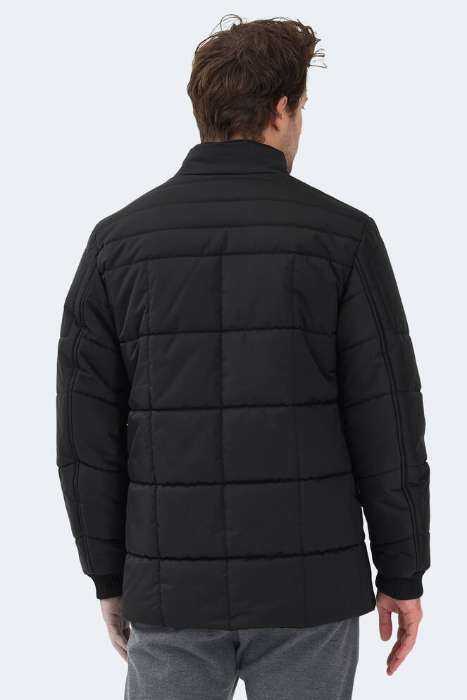 Slazenger BALDWING Erkek Dik Yaka Fermuarlı Siyah Mont & Kaban