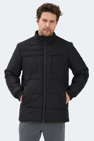 Slazenger BALDWING Erkek Dik Yaka Fermuarlı Siyah Mont & Kaban - Thumbnail