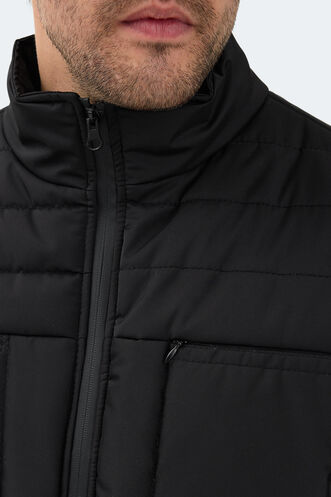 Slazenger BALDWING Erkek Dik Yaka Fermuarlı Siyah Mont & Kaban - Thumbnail