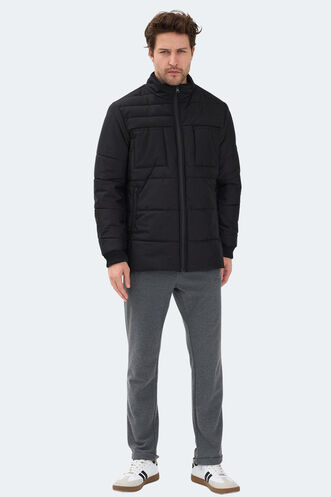 Slazenger BALDWING Erkek Dik Yaka Fermuarlı Siyah Mont & Kaban - Thumbnail