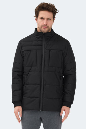 Slazenger - Slazenger BALDWING Erkek Dik Yaka Fermuarlı Siyah Mont & Kaban