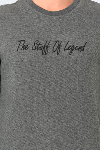 Slazenger BAR Erkek Sweatshirt Antrasit - Thumbnail