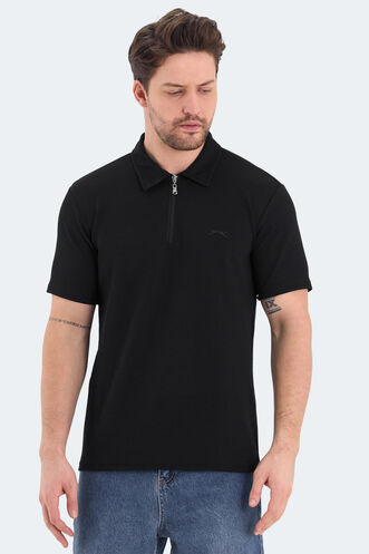 Slazenger BARRIER Erkek Polo Yaka Siyah Tişört - Thumbnail