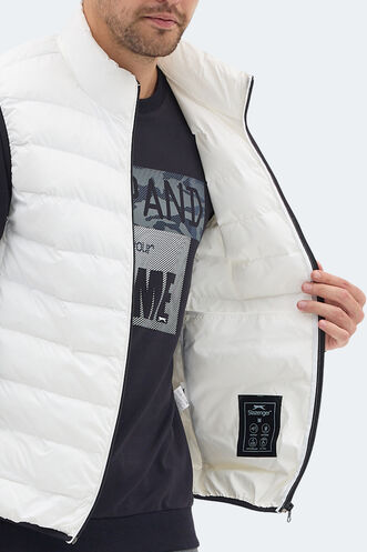 Slazenger BARROS Erkek Şişme Ekru Yelek - Thumbnail