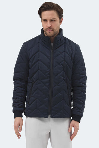 Slazenger - Slazenger BEAST Erkek Dik Yaka Fermuarlı Lacivert Mont & Kaban