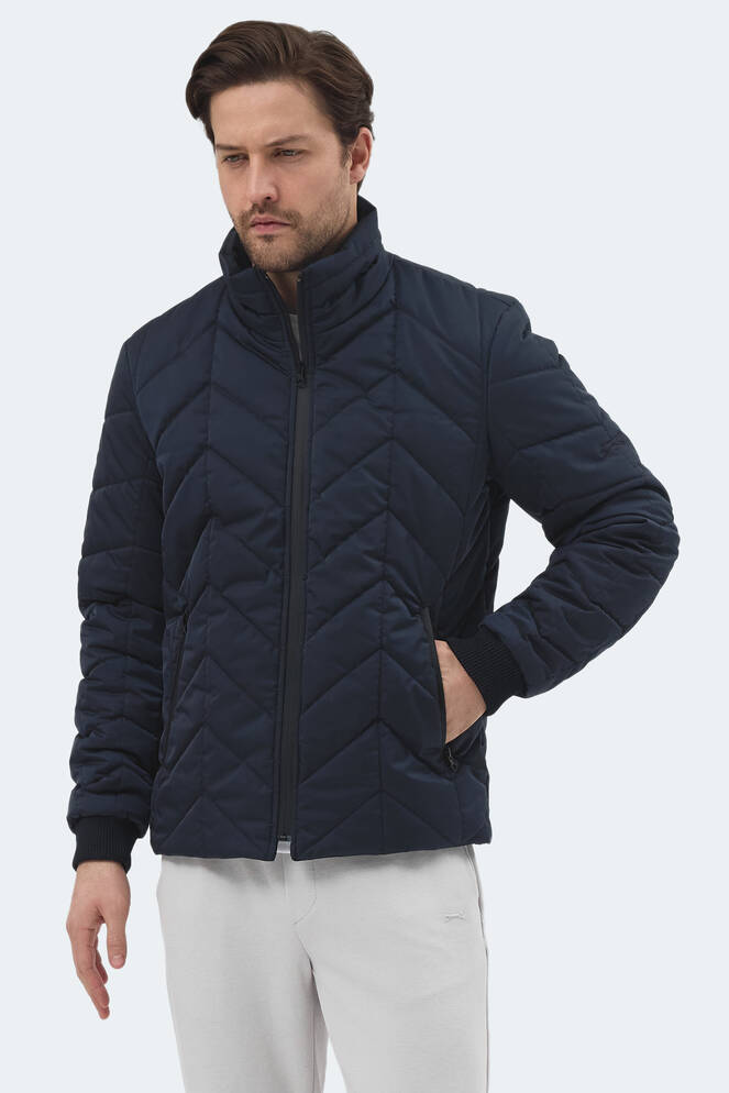 Slazenger BEAST Erkek Dik Yaka Fermuarlı Lacivert Mont & Kaban