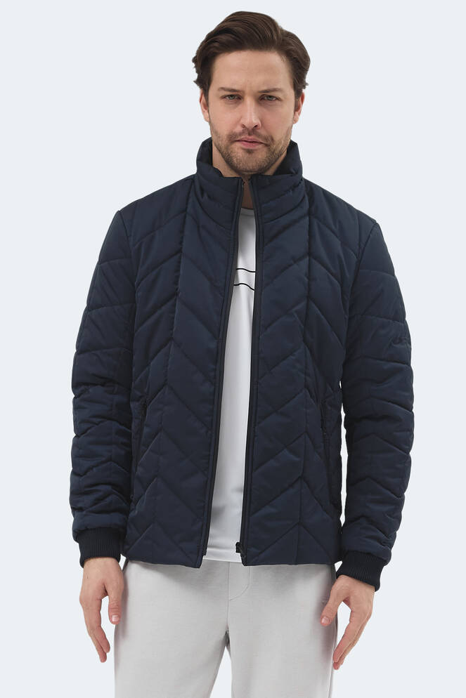 Slazenger BEAST Erkek Dik Yaka Fermuarlı Lacivert Mont & Kaban