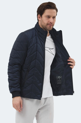 Slazenger BEAST Erkek Dik Yaka Fermuarlı Lacivert Mont & Kaban - Thumbnail