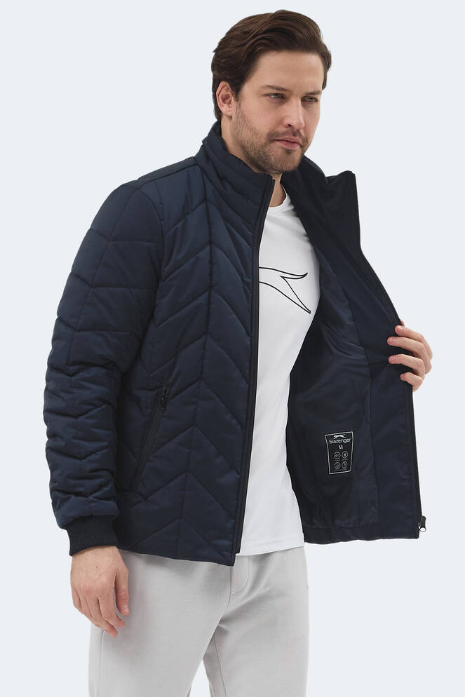 Slazenger BEAST Erkek Dik Yaka Fermuarlı Lacivert Mont & Kaban