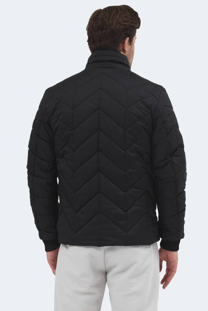 Slazenger BEAST Erkek Dik Yaka Fermuarlı Siyah Mont & Kaban