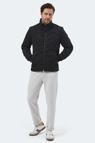 Slazenger BEAST Erkek Dik Yaka Fermuarlı Siyah Mont & Kaban - Thumbnail