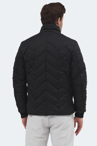 Slazenger BEAST Erkek Dik Yaka Fermuarlı Siyah Mont & Kaban - Thumbnail