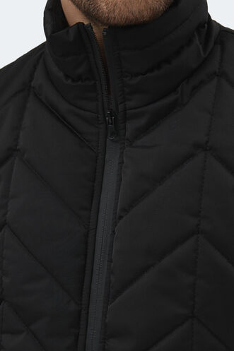 Slazenger BEAST Erkek Dik Yaka Fermuarlı Siyah Mont & Kaban - Thumbnail