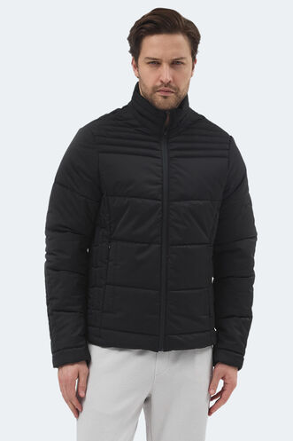 Slazenger - Slazenger BLANCO Erkek Dik Yaka Slim Fit Siyah Mont & Kaban