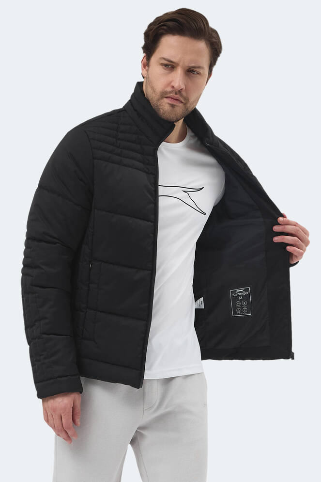 Slazenger BLANCO Erkek Dik Yaka Slim Fit Siyah Mont & Kaban