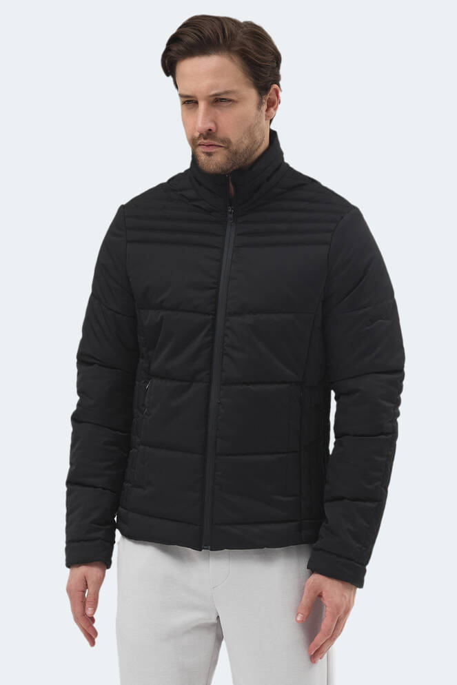 Slazenger BLANCO Erkek Dik Yaka Slim Fit Siyah Mont & Kaban