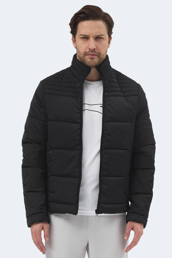 Slazenger BLANCO Erkek Dik Yaka Slim Fit Siyah Mont & Kaban