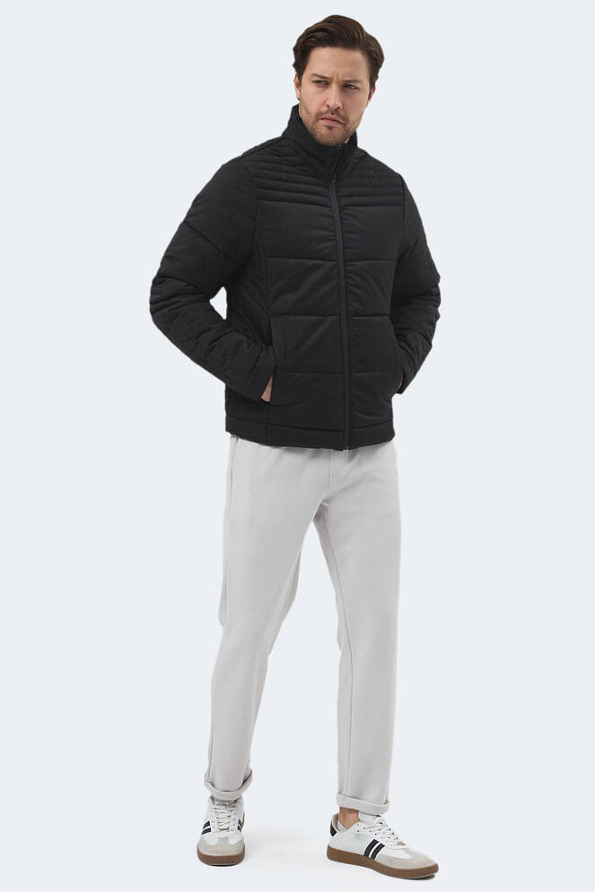 Slazenger BLANCO Erkek Dik Yaka Slim Fit Siyah Mont & Kaban