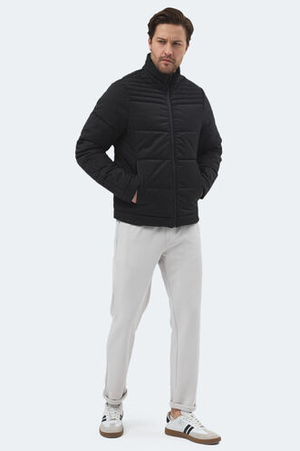 Slazenger BLANCO Erkek Dik Yaka Slim Fit Siyah Mont & Kaban - Thumbnail