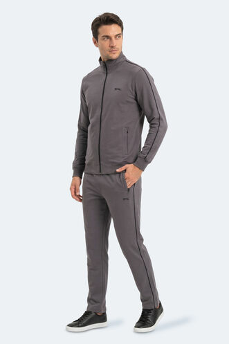 Slazenger BLOWBACK Erkek Slim Fit Koyu Gri Eşofman Takımı - Thumbnail