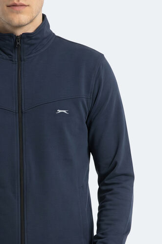 Slazenger BOOST GEAR Erkek Fermuarlı Dik Yaka Cepli Lacivert Eşofman Takımı - Thumbnail