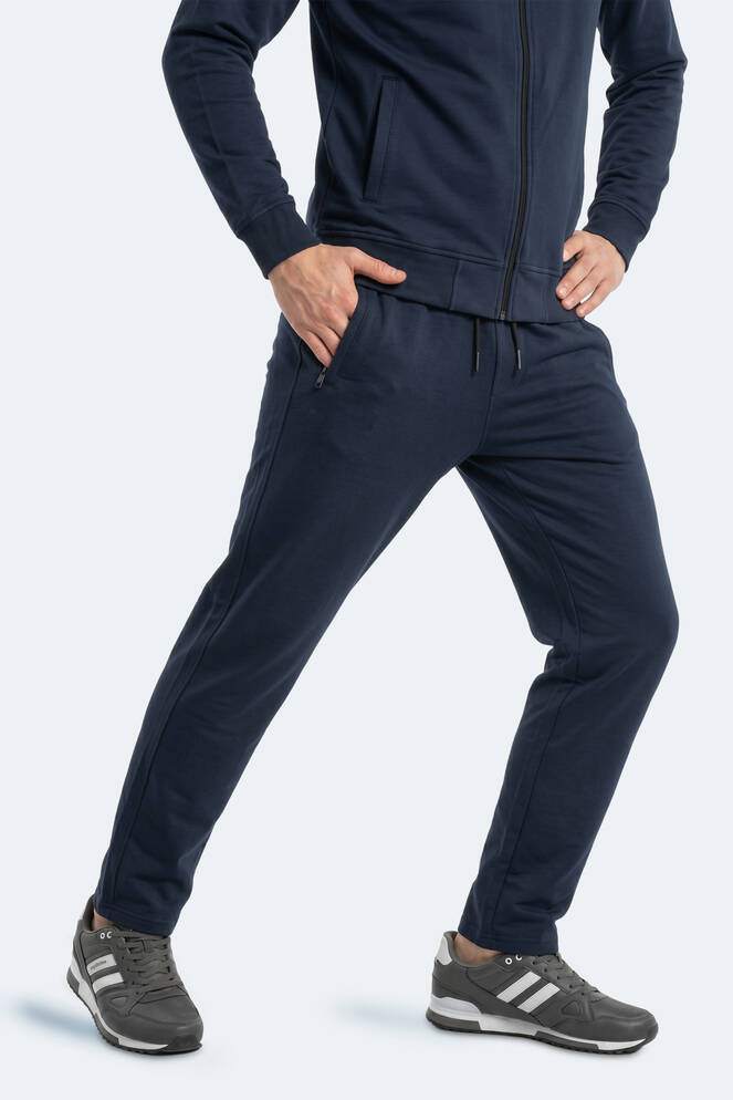 Slazenger BOOST GEAR Erkek Fermuarlı Dik Yaka Cepli Lacivert Eşofman Takımı