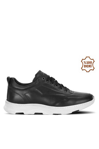 Slazenger - Slazenger BRATHON Erkek Deri Siyah Günlük Spor Ayakkabısı