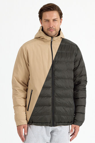 Slazenger - Slazenger BRELIS Erkek Çift Taraflı Bej Mont & Kaban