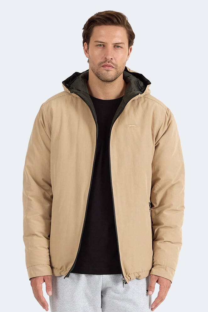 Slazenger BRELIS Erkek Çift Taraflı Bej Mont & Kaban