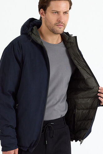 Slazenger BRELIS Erkek Çift Taraflı Lacivert Mont & Kaban - Thumbnail