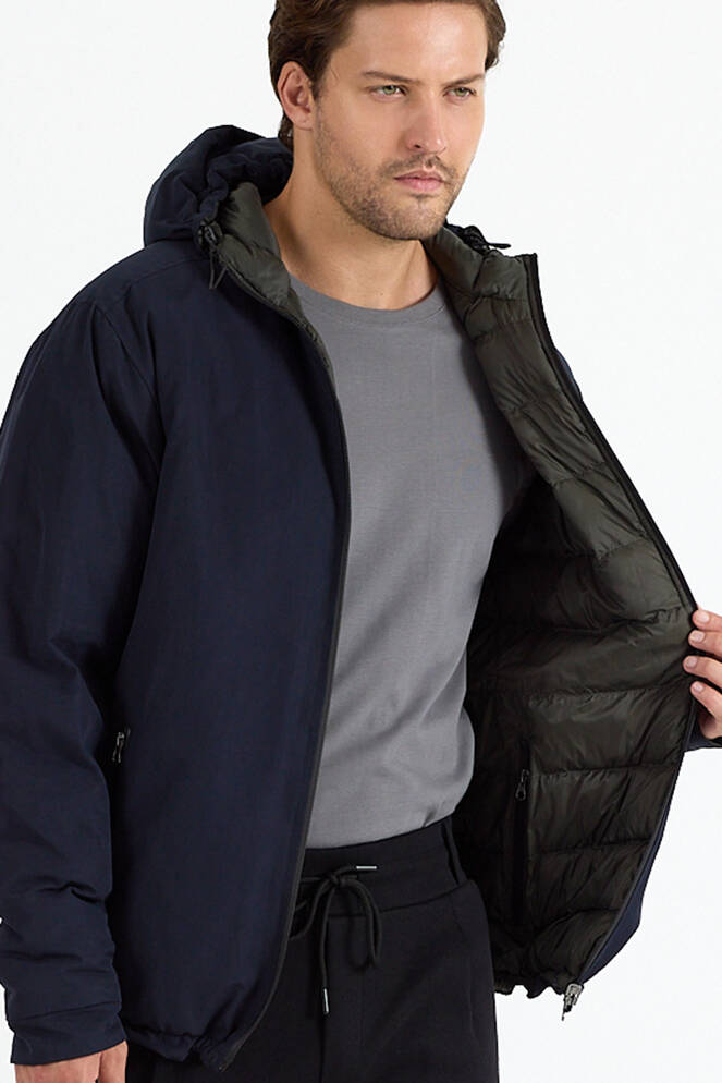 Slazenger BRELIS Erkek Çift Taraflı Lacivert Mont & Kaban