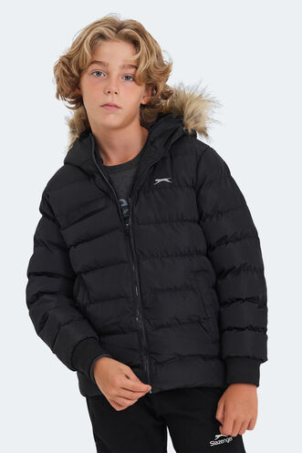Slazenger CALISTO Unisex Çocuk Palto & Ceket Siyah - Thumbnail