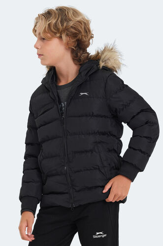 Slazenger CALISTO Unisex Çocuk Palto & Ceket Siyah - Thumbnail