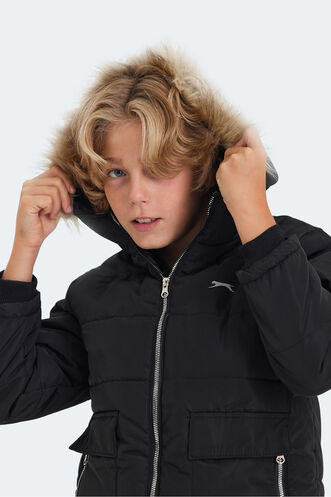 Slazenger CAMELIA Unisex Çocuk Mont & Ceket Siyah - Thumbnail