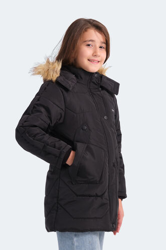 Slazenger CAMRON Unisex Çocuk Mont & Ceket Siyah - Thumbnail