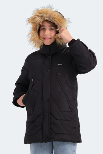 Slazenger CAMRON Unisex Çocuk Mont & Ceket Siyah - Thumbnail