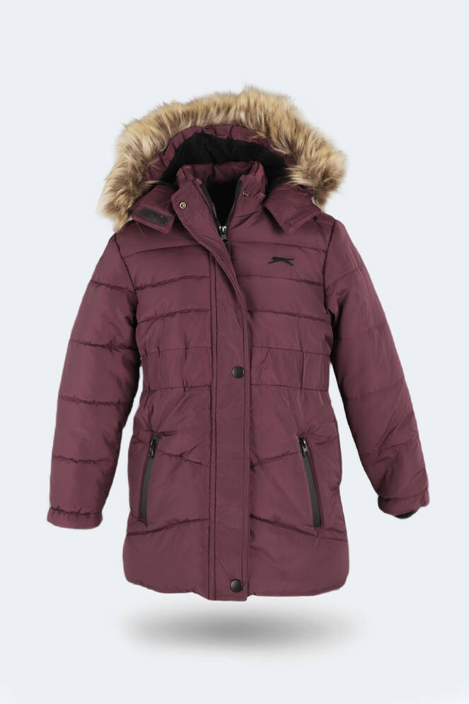Slazenger CANDY NEW Kız Çocuk Kapüşonlu Şişme Mor Mont & Kaban